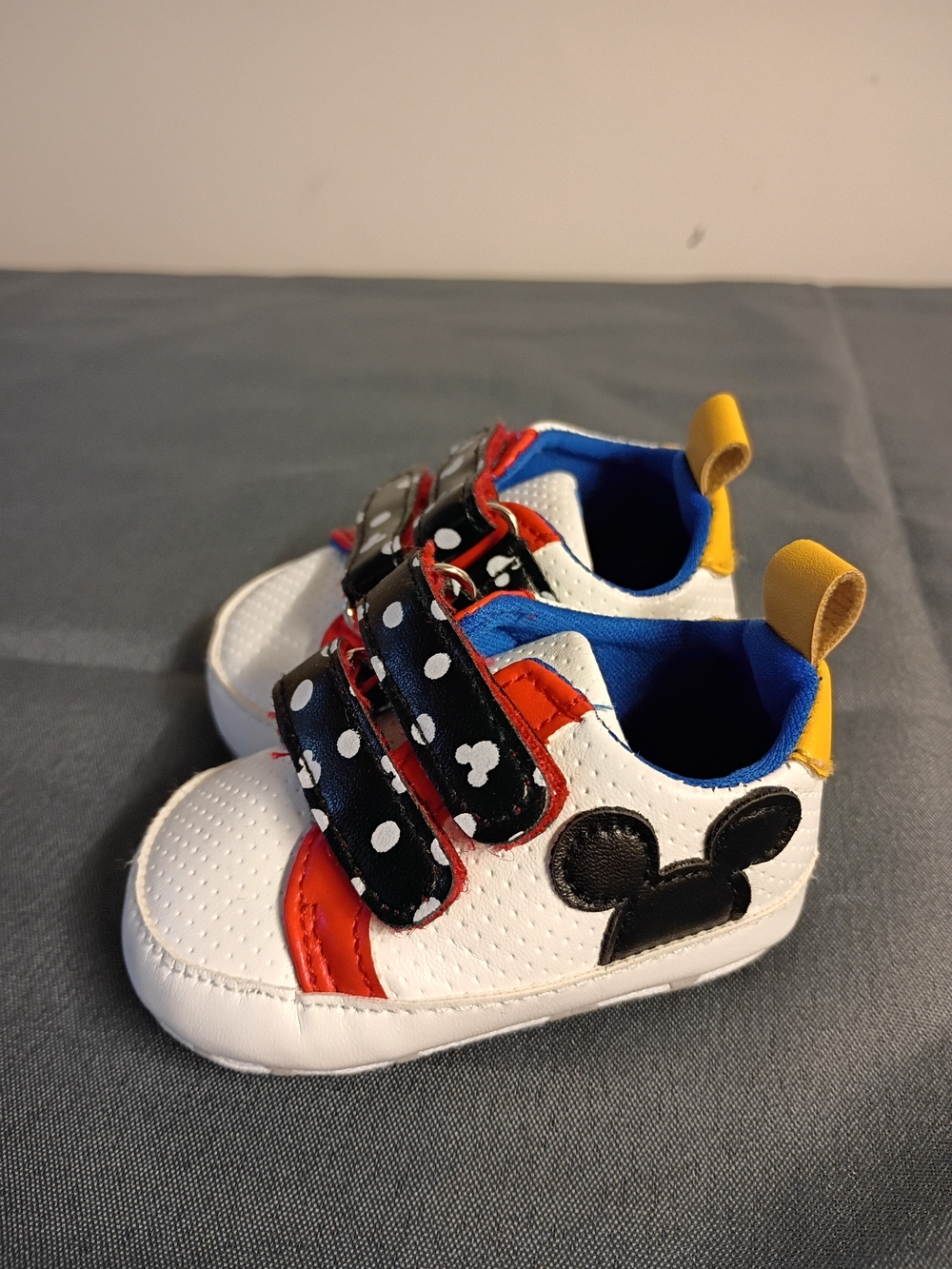 Baby White & Red Character Velcro Sneakers